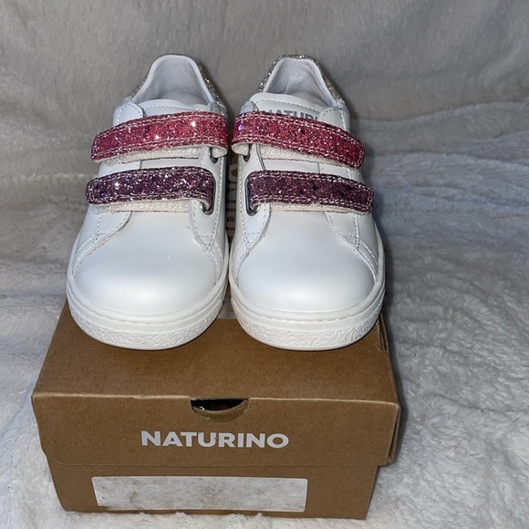 NWT Naturino HASSELT 2 VL. Leather and Glitter Girls Sneakers - Picture 9 of 16